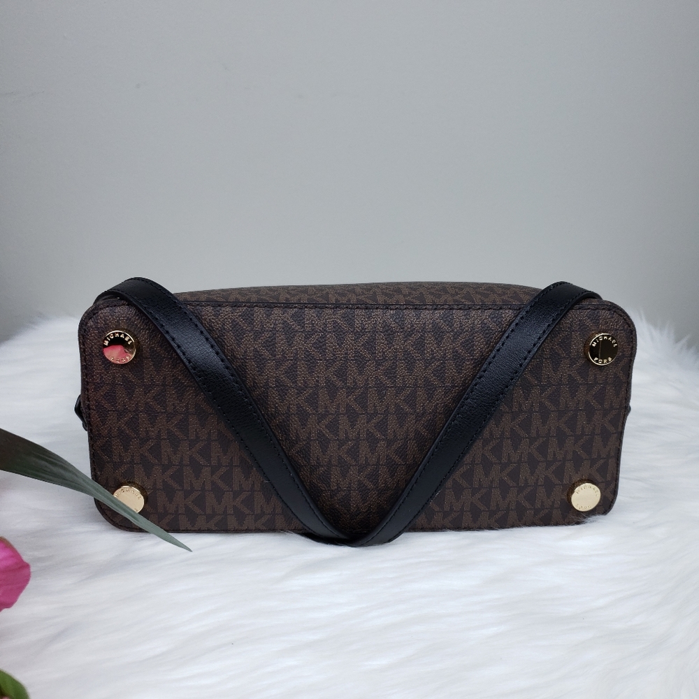 🌺NWT Michael Kors LG Emmy backpack brown black MK - Picture 6 of 8